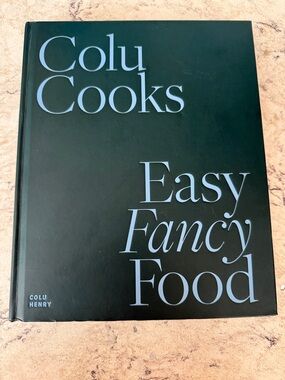 Colu Cooks "Easy Fancy Food" Cookbook - Black with Pale Blue Text